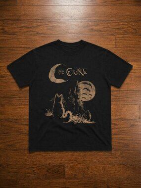 The Cure Cat Tee, 90s Alt Indie Rock, Unisex shirt, Music Gifts, Cat Lover gifts